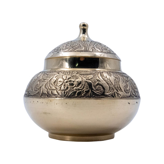 Embossed Brass Lidded Pot Set