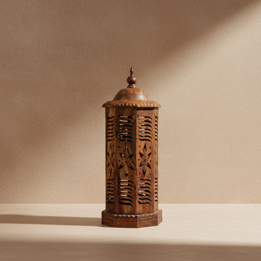 Mahnoor Hand-Carved Wooden Lantern