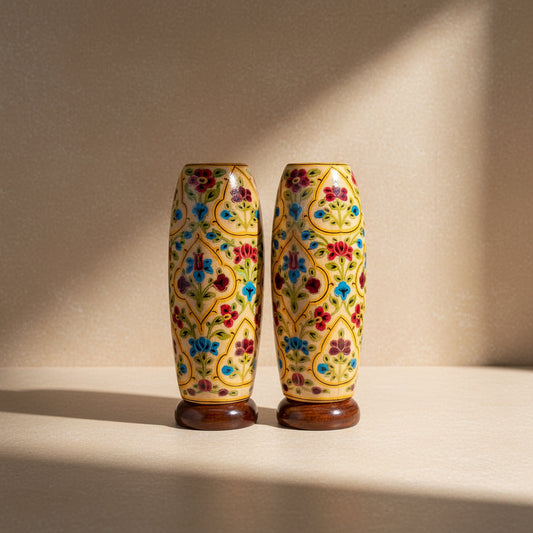 Hina Yellow Floral Lamps, Set of 2