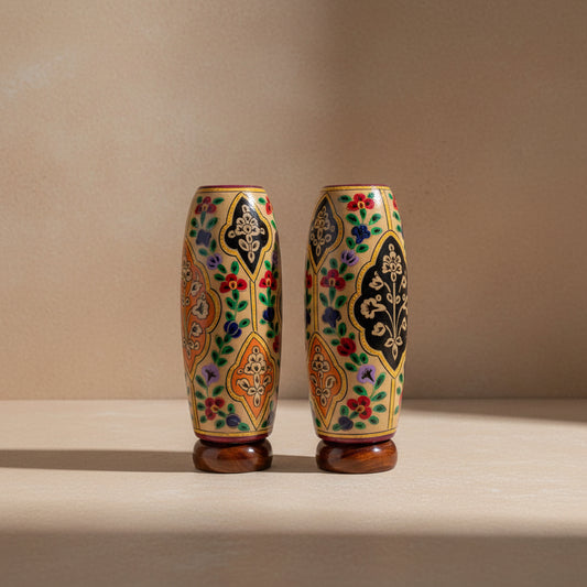 Sa'adat Hand-Painted Floral Lamps, Set of 2