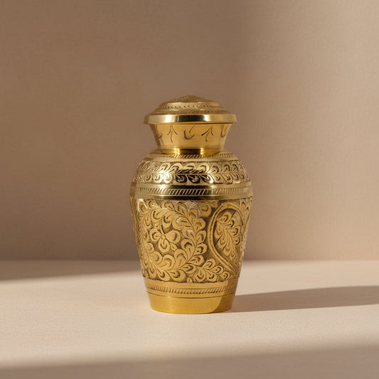Hadeel Hand-Etched Brass Urn