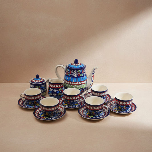 Surkh Scalloped Complete Tea Set