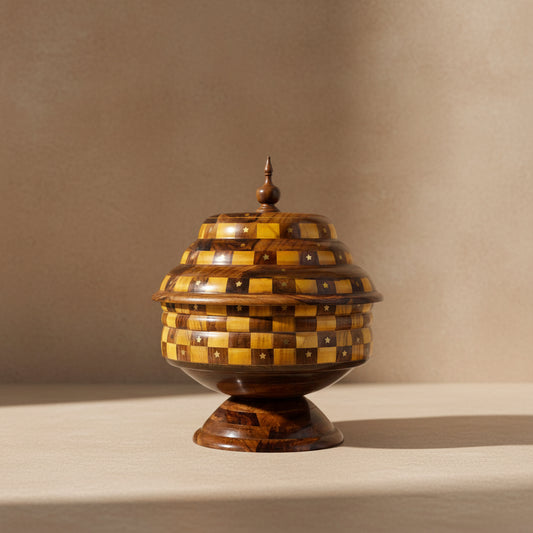 Handcrafted Sheesham Wood Bread & Chapati Server with Lid | Insulated Hot Pot