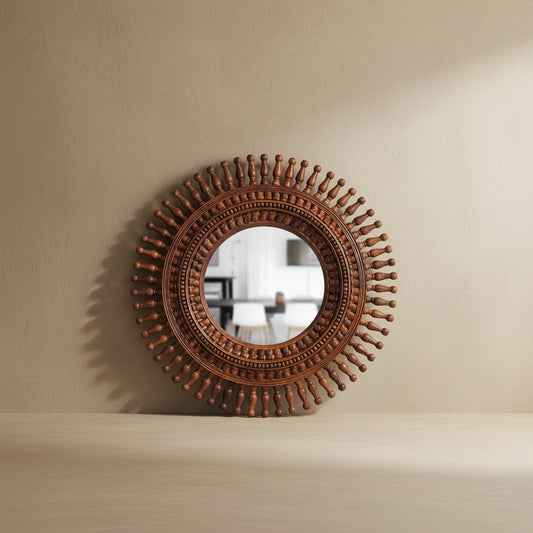 Mawiyah Spindle Round Mirror