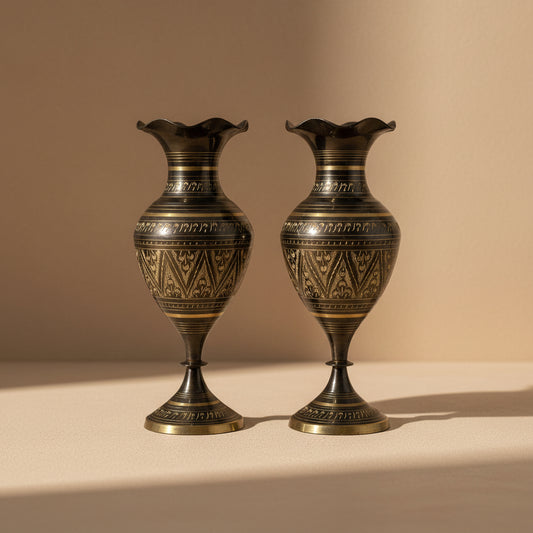 Faris Hand-Etched Vase Pair