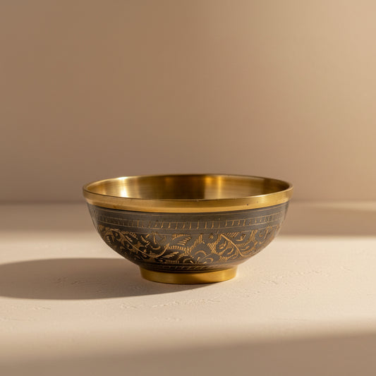 Celine Hand-Etched Brass Bowl