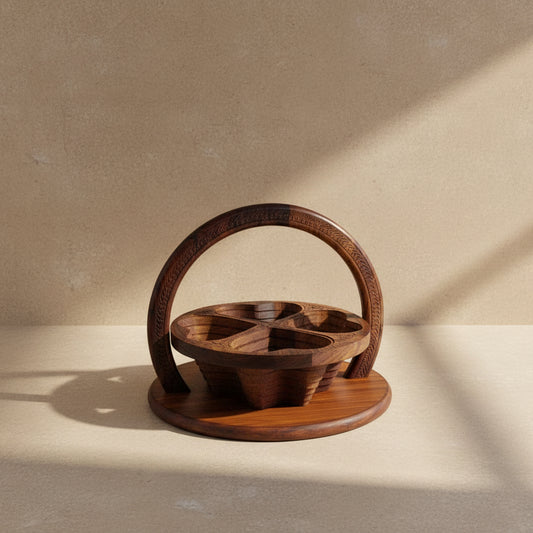 Eshaal Wooden Serving Tray with Handle