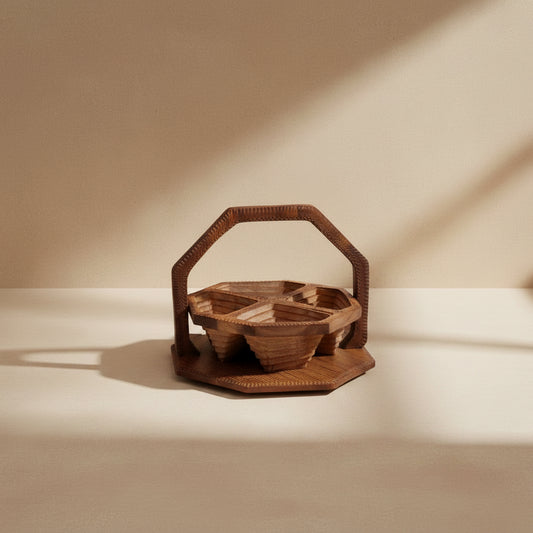 Sidra Decorative Wooden Tray with Handle