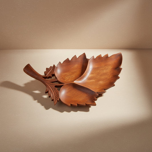 Hand-Carved Maple Leaf Serving Tray