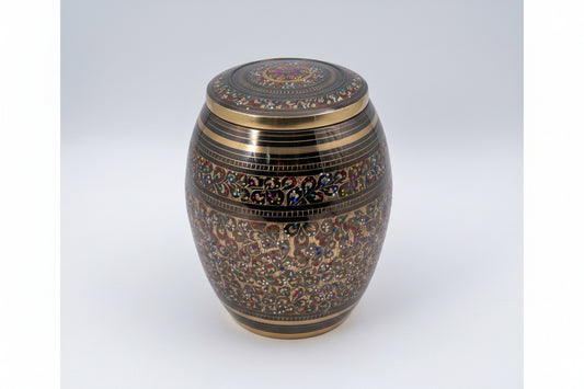 Falak Hand Etched Large Brass Urn