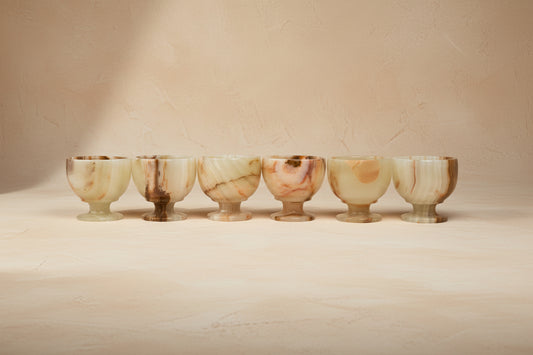 Chanda Onyx Footed Cups, Set of 6