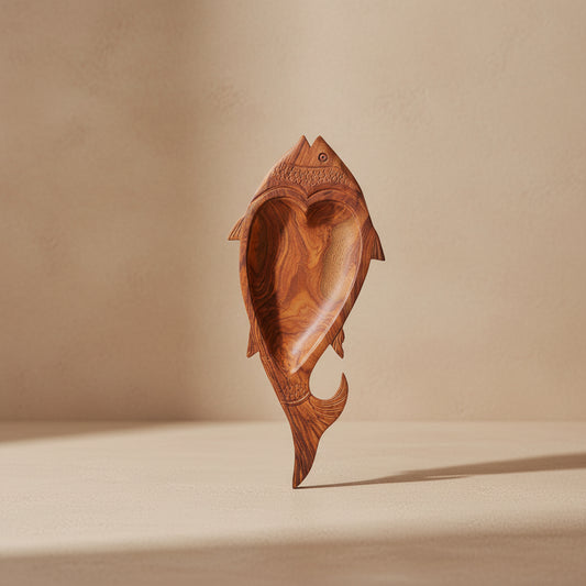 Hand-Carved fish Serving Tray