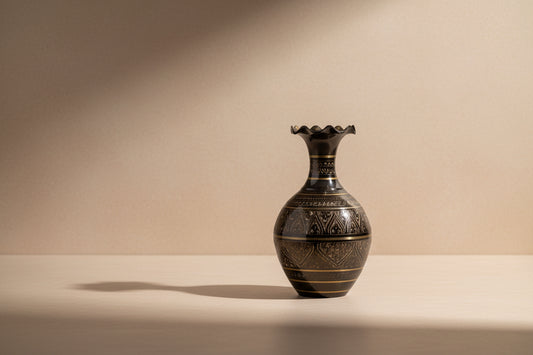 Nün Hand-Etched Brass Vase Set of 2.