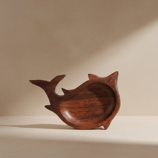 Hand-Carved Dolphin Serving Tray