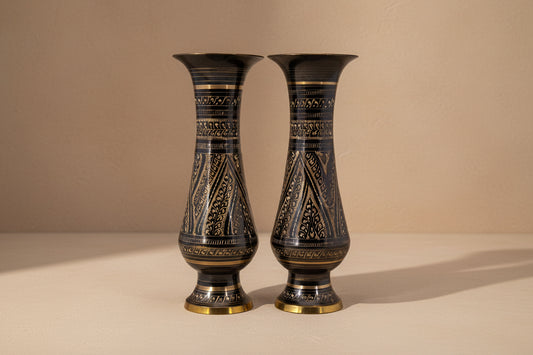 Siqandar Hand-Etched Tall Vase Set of 2