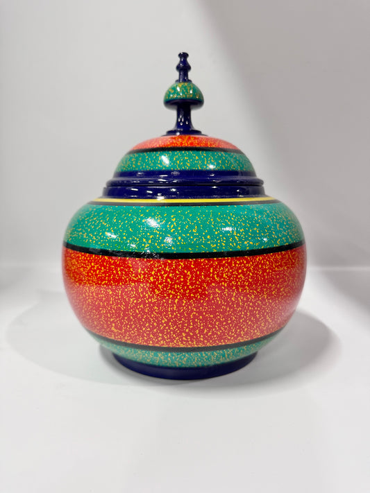 Handcrafted Abri Lacquer Jewelry Pot with Lid | Decorative Keepsake Box