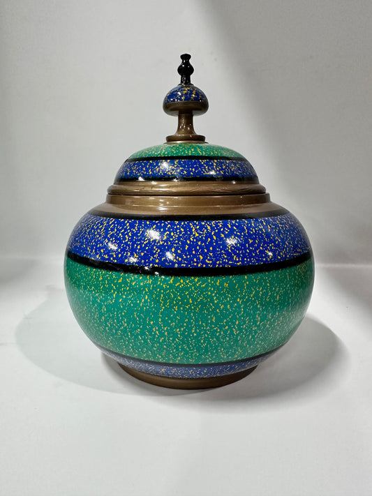 Handcrafted Abri Lacquer Jewelry Pot with Lid | Decorative Keepsake Box