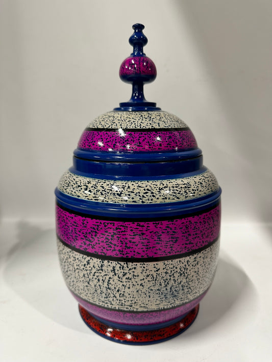 Handcrafted Abri Lacquer Candy Jar – Rounded Decorative Storage Jar
