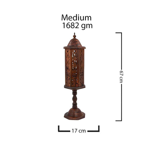 Siraaj Medium Pillar Wooden Lantern
