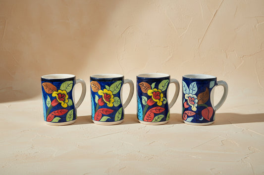 Shofah Blossom Curved Mugs, Set of 4