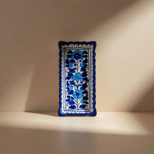 Nishath Blue Floral Ceramic Dish