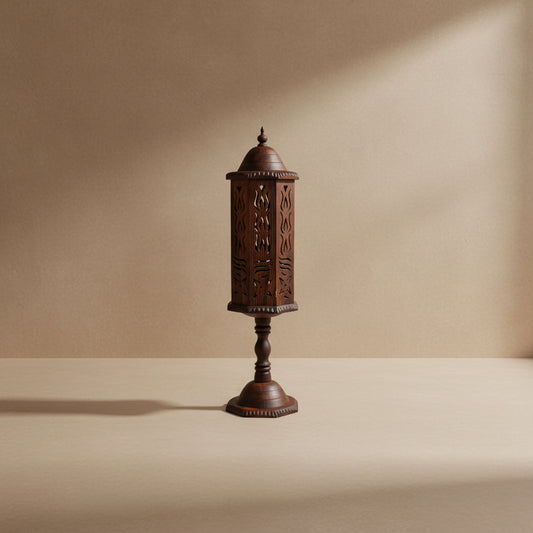 Siraaj Medium Pillar Wooden Lantern