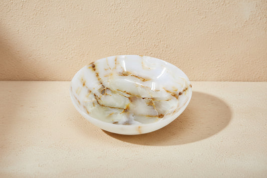 Jumana Carved White Onyx Bowl
