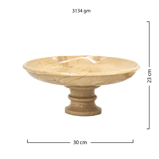 Saeeda Large Marble Pedestal Bowl