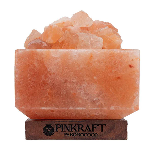 PinKraft Brand, Himalayan Pink Salt Lamp, Natural Crystal Hand Carved, For bedroom and Office.
