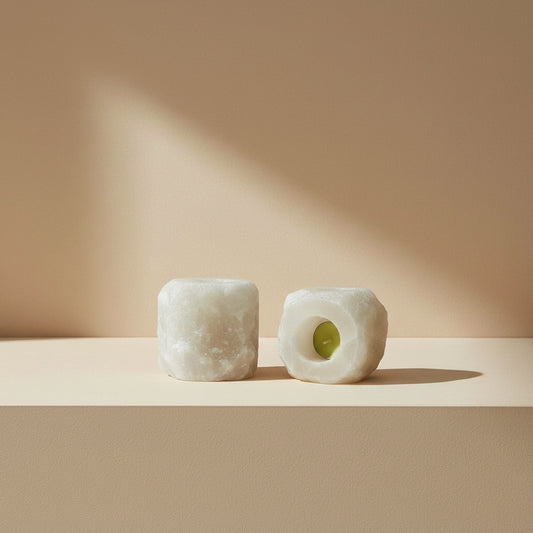 PK White Salt Candle Holder